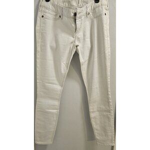 Express Women's Zelda Slim Fit Ultra Low Rise White Jean Legging Size 10 EUC